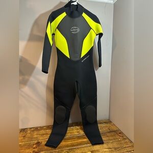 Womens Deep See 3mm Black & Yellow Full Body Wetsuit Size 9/10